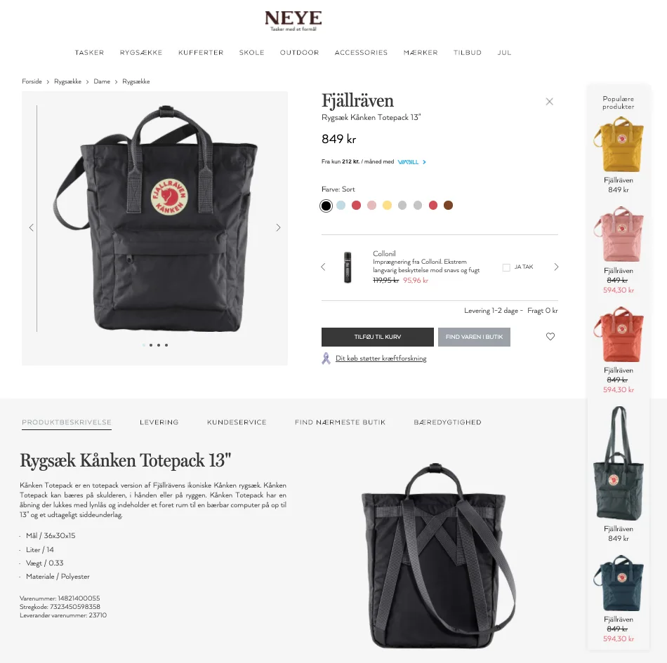 Neye website bags