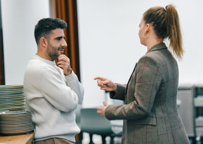 Hussein and Ida talking at Raptor Services