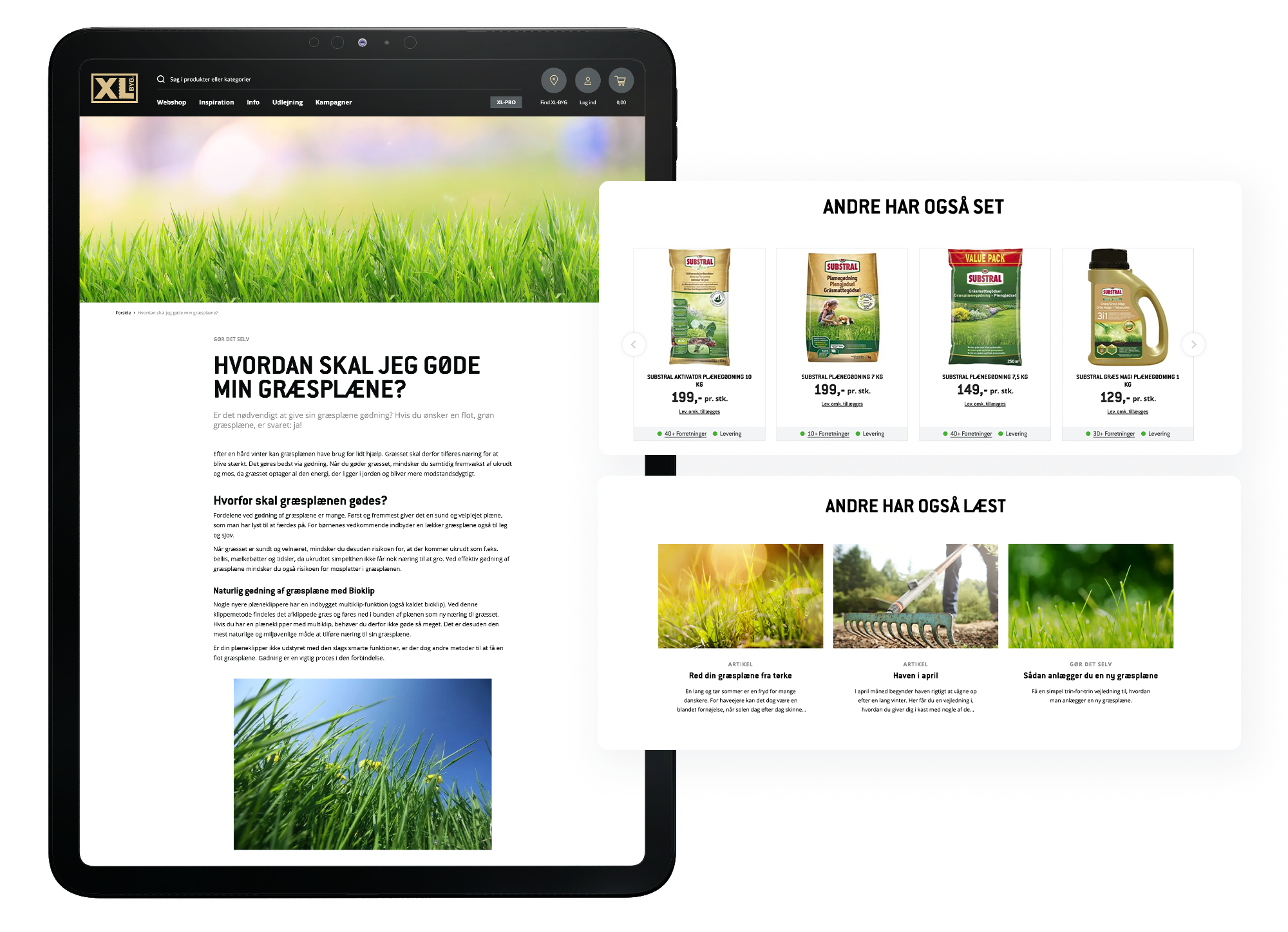 Products and content to content